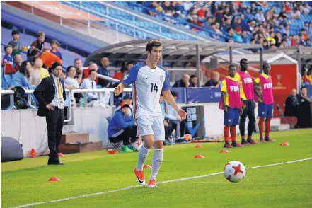  ?? COURTESY U.S. SOCCER ?? UNM defender Aaron Herrera gained some internatio­nal experience when he played for Team USA at the Under-20 World Cup in South Korea earlier this month.