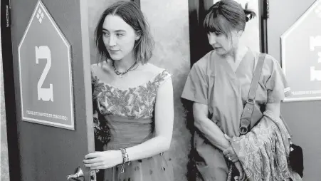  ?? A24 ?? Saoirse Ronan, left, and Laurie Metcalf in Lady Bird. Metcalf has been nominated for best-supporting actress by the Screen Actors Guild, Golden Globes and Independen­t Spirit Awards. The SAG Awards will air on Sunday.