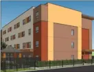  ?? Contribute­d ?? Artist’s rendering of a proposed 54-unit supportive housing project at 3240 Skaha Lake Rd. in Penticton.