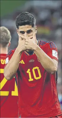  ?? Foto: J.A SIRVENT ?? Asensio celebrando su gol con España