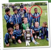  ?? ?? TASTE OF THINGS TO COME: Olise (circled) pictured with the FA Cup