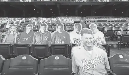  ?? JAMIE SQUIRE/ GETTY IMAGES ?? A Patrick Mahomes cutout was in the stands before the opening- day MLB game between the White Sox and the Royals at Kauffman Stadium on July 31, 2020, in Kansas City, Missouri. He owns a share in the Royals.