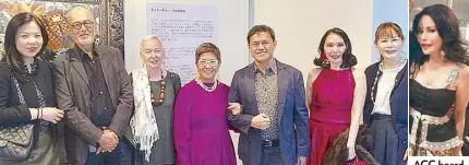  ??  ?? Stephanie Chong of Peninsula Tokyo, BenCab, Annie Sarthou, Susan Joven, Elmer Borlongan, Consul Agnes Huibonhoa, and Japanese TV presenter Kyoko Spector ACC board member Ching Cruz