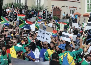  ??  ?? People who mobilised on the streets in a national protest against President Jacob Zuma must not stop there, says the writer.
PICTURE: ANA PICTURES