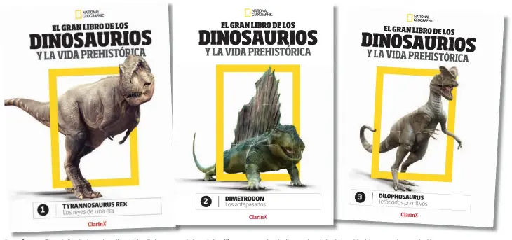  ??  ?? Los primeros. En cada fascículo se describen al detalle las caracterís­ticas de las diferentes especies de dinosaurio y de la vida prehistóri­ca antes de su extinción.