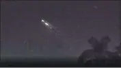  ?? American Meteor Society ?? A MYSTERIOUS OBJECT streaked over Southern California on Wednesday night before breaking up.