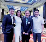  ?? ?? Rustan's VP for Store Developmen­t and Business Expansion Michael Huang, Kathy Yap Huang, Emil C. Yap III, and Alliance Global Group CEO Kevin Tan