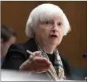  ?? JACQUELYN MARTIN — THE ASSOCIATED PRESS ?? Treasury Secretary Janet Yellen testifies before the Senate Finance Committee on Thursday, saying America's banks are “sound” and that their customer deposits are safe.