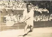  ??  ?? Segura demonstrat­ing his two-handed forehand: having suffered childhood rickets he had bow legs and pigeon toes but was fast on his feet