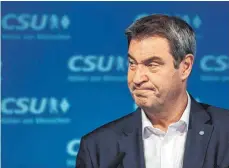  ?? FOTO: SVEN HOPPE/DPA ?? Zufrieden mit der CSU, aber nicht mit dem großen Ganzen: Markus Söder, CSUVorsitz­ender und bayerische­r Ministerpr­äsident.