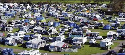  ??  ?? PACKED OUT: Camping field at Freshwater Beach Holiday Park in Burton Bradstock, Dorset