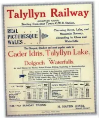  ?? TR ARCHIVES ?? A timetable from the Sir Henry Hayden Jones period.