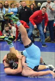  ?? Photo by Dane Fuelling ?? Trevor Currie finished 3-0 Saturday at Team State as the Jets finished second in 1A. Adams Central will face a tough challenge against Delta tonight in the Hangar.