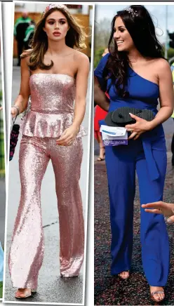  ??  ?? Sparkle: Powerful in pink Cold shoulder? Belted blue