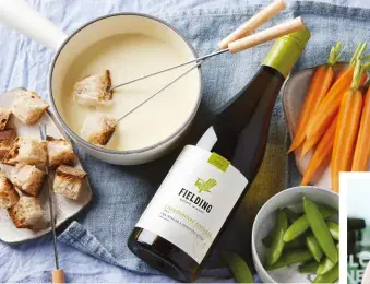  ?? ?? THE WINEMAKER’S ALLTIME FAVOURITE FIELDING UNOAKED CHARDONNAY VQA (VINTAGES 164491, $15.95) MATCHES EXPERTLY WITH THIS WINE-ENHANCED CHEESE FONDUE (RECIPE P. 109) THAT CHEF LOPES RECOMMENDS.