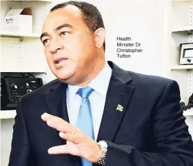  ??  ?? Health Minister Dr Christophe­r Tufton