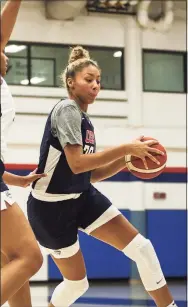  ?? USA Basketball / Contribute­d Photo ?? UConn coach Geno Auriemma says freshman Amari DeBerry might be the best skilled big kid we’ve had in a long time, but that they need to get her up to college speed.