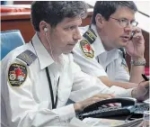  ?? ?? Brent Browett, left, pictured in 2003 at an emergency command centre.