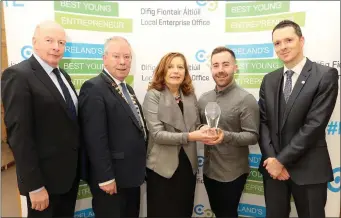  ??  ?? John Reilly, Head of Enterprise, LEO Sligo, Cathaoirle­ach, Sligo County Council, Cllr. Seamus Kilgannon, Director of Services, Sligo County Council, Dorothy Clarke, Gary O’Reilly (Best Start-Up Business Award Winner) and Stephen Walshe, Business...