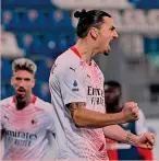  ??  ?? Grinta Zlatan Ibrahimovi­c, 39 anni, ha segnato già 12 volte in campionato con sole 8 presenze