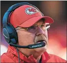  ??  ?? Chiefs head coach Andy Reid