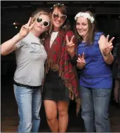  ??  ?? Éilish Hourigan, Eleanor Fitzgerald and Mary O’Sullivan enjoying this year’s Newmarket Summer Festival’s Groovy festival pub crawl.