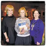  ?? Catherine Bigelow / Special to The Chronicle ?? Gretchen Leach (center), holding her new book, was feted by Jan Buckley (left) and Mara Fritz.