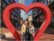  ??  ?? Beth Wolff and Marie Caplan of Beth Wolff Realtors Real Living pause a moment in downtown Toronto during a recent industry meeting.