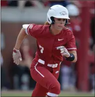  ?? (NWA Democrat-Gazette/Andy Shupe) ?? Arkansas outfielder Sydney Parr’s senior season was cut short when the coronaviru­s pandemic hit collegiate sports. Arkansas Coach Courtney Deifel said she expects Parr and all of her other seniors to take advantage of the NCAA’s decision to grant spring sports players an extra year of eligibilit­y.