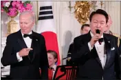  ?? ?? Yoon: Singing to Biden’s tune