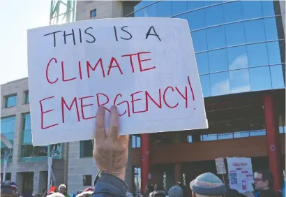  ?? JEAN LEVAC FILES ?? Ottawa residents rallied outside city hall April 16, 2019, in support of a climate emergency motion. On the heels of a “code red” warning from the Intergover­nmental Panel on Climate Change, Brigitte Pellerin says we need to do more to reduce emissions.