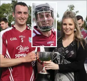  ??  ?? Barbara Dunbar from Permanent TSB presenting the cup to St. Martin’s captain Adrian Ryan. Inset: John Coleman, scorer of the decisive third goal for the new champions.