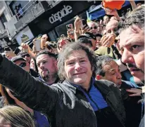  ?? REUTERS FILE ?? President Javier Milei on the campaign trail in Buenos Aires, Argentina on Nov. 4, 2023.