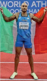  ?? (Epa) ?? Tricolore
Marcell Jacobs, l’uomo più veloce del mondo