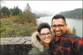  ?? COURTESY RAYA DEMARQUEZ ?? Michael and Raya DeMarquez escaped the bustle of the Bay Area in 2015for Portland. Here they are at the Cape Horn Lookout overlookin­g the Columbia River Gorge.