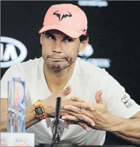  ?? FOTO: AP ?? Rafa Nadal explicó ayer que no jugará hasta el inicio de la temporada de tierra