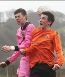  ??  ?? Ryan with Wexford Youths’ Gary Delaney in January 2012.