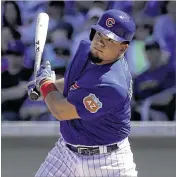  ?? JEFF CHIU / AP ?? Cubs outfifield­er Kyle Schwarber has been rehabbing his left knee in the Arizona Fall League, where he went 1 for 6 in two games to prepare for the World Series.