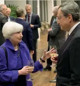  ??  ?? Janet Yellen, 71 anni, con Mario Draghi, 70 anni