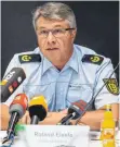 ?? FOTO: DPA ?? Aalens Polizeiprä­sident Roland Eisele fordert seine Reviere zum Sparen auf.