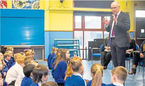  ?? Picture: Paul Reid. ?? Education Secretary John Swinney during a visit to Maisondieu Primary School, Brechin.