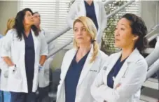  ?? Eric McCandless, ABC ?? Ellen Grey (Ellen Pompeo), center, remains essential to “Grey’s Anatomy.”