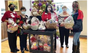  ?? (Special to The Commercial) ?? Jefferson County Extension Homemakers Club members display goodie baskets for nurses. Members are, (from left) Dot Hart, Sarah Payton, Penny Scholes, Sabrina Self Gwin, Jo Segars and Vicky Inich.