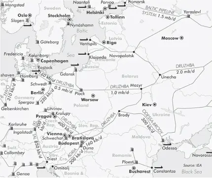  ??  ?? (SOURCE: Reuters) Russian oil pipeline map