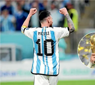  ?? ?? The perfect 10s: Team-mates with Paris Saint-German, Argentina’s Lionel Messi, left, and his French counterpar­t Kylian Mbappe, right, face each other in the winner-takes-all World Cup final on Monday.