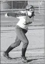  ?? Westside Eagle Observer/Randy Moll ?? Siloam Springs’ pitcher Jessie Robinson throws a pitch during play on Thursday at Gentry High School.