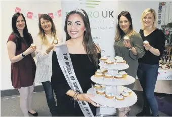  ??  ?? Rachael Dawson with, back, from left, Laura Douthwaite of Willow Burn Hospice; Sharon Lashley of Enviro UK Consultant­s; Michelle Morrison, of House of Exquisiten­ess and Jennifer Clair Robson, of Jennifer Clair.