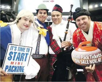  ?? POSTMEDIA/FILE ?? Marcel Rocque, far right, is back in a familiar role coaching China’s national curling team. Rocque is shown with, from left, Scott Pfeifer, David Nedohin and Randy Ferbey — the Ferbey Four.