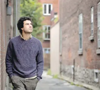  ?? ALLEN MCINNIS ?? Brazilian director Fellipe Barbosa, shown in Plateau Mount Royal on Thursday, is presenting his film Gabriel and the Mountain at the Festival du nouveau cinema.