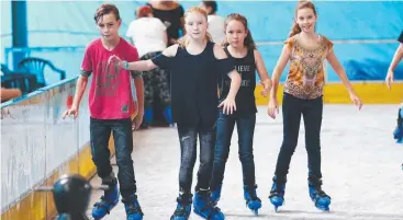  ??  ?? SUCCESS: The temporary ice skating rink at the Cairns Showground­s for the Easter school holidays.